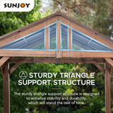 Sunjoy 9 ft. x 6 ft. Hudson Cedar Wood Hardtop Grill Gazebo