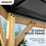 Sunjoy 13 ft. x 13 ft. Cedar Framed Octagon Gazebo with Black Steel 2-tier Hardtop Roof