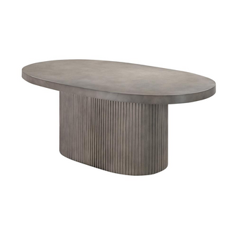 Wave Oval Dining Table in Grey Concrete