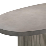 Wave Oval Dining Table in Grey Concrete