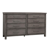 Modern Farmhouse 8 Drawer Dresser, W68 x D18 x H38, Dark Gray