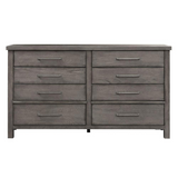 Modern Farmhouse 8 Drawer Dresser, W68 x D18 x H38, Dark Gray