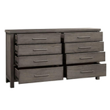 Modern Farmhouse 8 Drawer Dresser, W68 x D18 x H38, Dark Gray