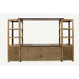 Telluride Rustic Distressed Pine Entertainment Center with 70" TV Console, Gold