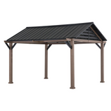 Sunjoy SummerCove Kinzie Hardtop Gazebo With Pergola Awnings