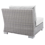 Conway Sunbrella® Outdoor Patio Wicker Rattan Right-Arm Chair - Light Gray Gray EEI-3976-LGR-GRY