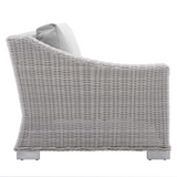 Conway Sunbrella® Outdoor Patio Wicker Rattan Left-Arm Chair - Light Gray Gray EEI-3975-LGR-GRY