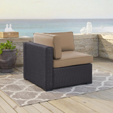 Biscayne Outdoor Wicker Corner Chair Mocha/Brown