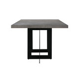Odet Rectangular 87" Dining Table in Concrete and Black Metal