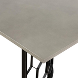 Solange Concrete and Black Metal Rectangular Dining Table