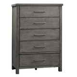 Modern Farmhouse 5 Drawer Chest, Dusty Charcoal