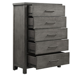 Modern Farmhouse 5 Drawer Chest, Dusty Charcoal