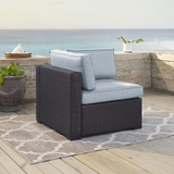 Biscayne Outdoor Wicker Corner Chair Mist/Brown