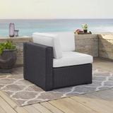 Biscayne Outdoor Wicker Corner Chair White/Brown