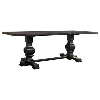 Michelle Solid Wood Rectangular Dining Table in Rustic Black