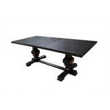 Michelle Solid Wood Rectangular Dining Table in Rustic Black