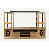 Telluride Rustic Distressed Pine Entertainment Center with 70" TV Console, Gold