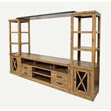 Telluride Rustic Distressed Pine Entertainment Center with 70" TV Console, Gold