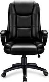 Black Leather Executive Chair with Lumbar Support