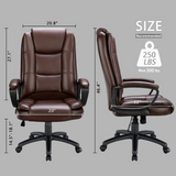 Brown Leather Executive Chair with Lumbar Support