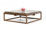 15" Concrete And Metal Coffee Table