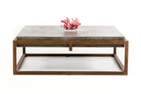 15" Concrete And Metal Coffee Table