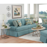 Classics Coastal Aqua Sofa with Four Accent Pillows