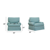 Classics Coastal Aqua Series Upholstered Arm Chair