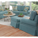 Classics Aqua Upholstered Ottoman