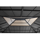 Sunjoy 13 ft. x 15 ft. Cedar Framed Gazebo with Black Steel and Polycarbonate Hip Roof Hard Top