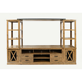 Telluride Rustic Distressed Pine 70'' TV Stand, Gold