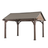 SummerCove Maple 12 ft. x 14 ft. Cedar Framed Gazebo with Brown Steel Hard Top Roof