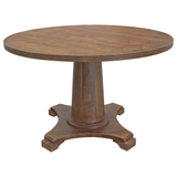 Best Master Carey Solid Wood Round Dining Table in Antique Natural Oak