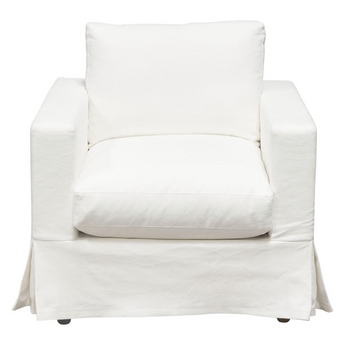 Savannah Slip-Cover Chair in White Natural Linen by Diamond Sofa