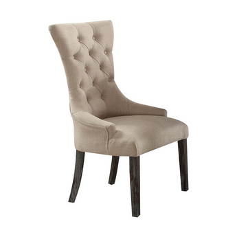 Gerardo Arm Chair (Set-2), Beige Linen & Weathered Espresso