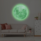 Glow In The Dark Moon Wall Sticker - Glowing Ceiling Decal For Kid Room Bedroom The Light Decor - 3d Large Vinyl Full Night Decoration Art