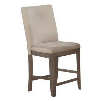 Beige linen fabric counter height dining side chairs (SET OF 2)