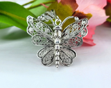 Sterling Silver Filigree Art Butterfly Pendant Necklace