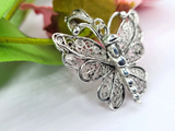 Sterling Silver Filigree Art Butterfly Pendant Necklace