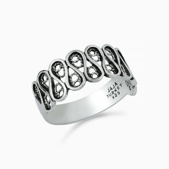 Sterling Silver Filigree Art Band Ring