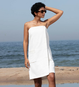 Women's White Turkish Cotton Towel Wrap