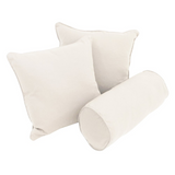 Double-corded Solid Twill Throw Pillows with Inserts (Set of 3)