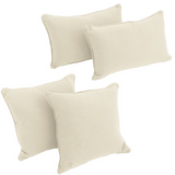 Double-corded Solid Twill Throw Pillows with Inserts (Set of 4)