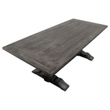 Lisa Solid Wood Rectangular Dining Table in Rustic Smoked Gray