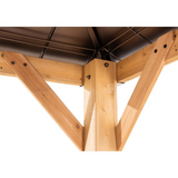 Sunjoy 9 ft. x 9 ft. Cedar Framed Gazebo with Brown Steel and Polycarbonate Hip Roof Hardtop