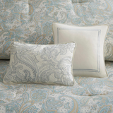 100% Cotton Sateen Oblong Pillow w/ Emb. Paisley