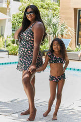 Marina West Swim Clear Waters Two-Piece Swim Set in Black Roses