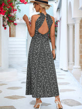 Moana Printed Open Back Sleeveless Maxi Dress