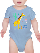 Giraffe Doodle Style Safari Bodysuit -Image by Shutterstock