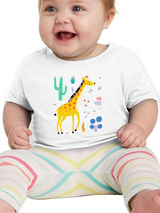 Giraffe Doodle Style Safari Bodysuit -Image by Shutterstock